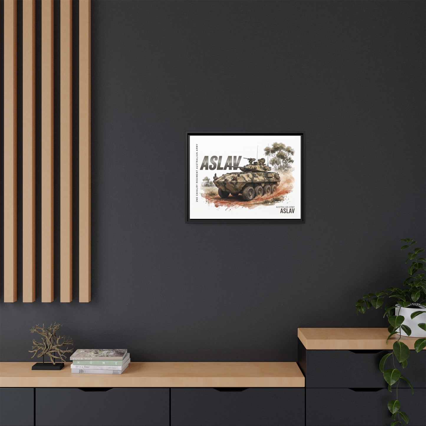 ASLAV Armored Vehicle Matte Canvas Framed Print — Australian Army Military Art