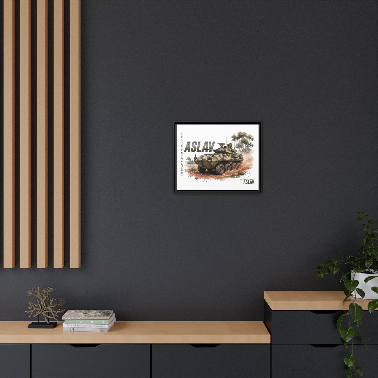 ASLAV Armored Vehicle Matte Canvas Framed Print — Australian Army Military Art