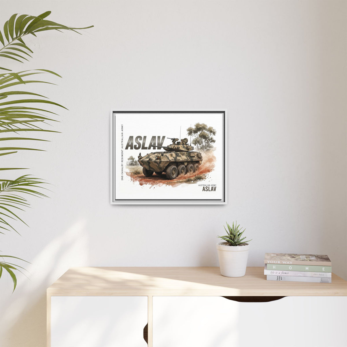 ASLAV Armored Vehicle Matte Canvas Framed Print — Australian Army Military Art