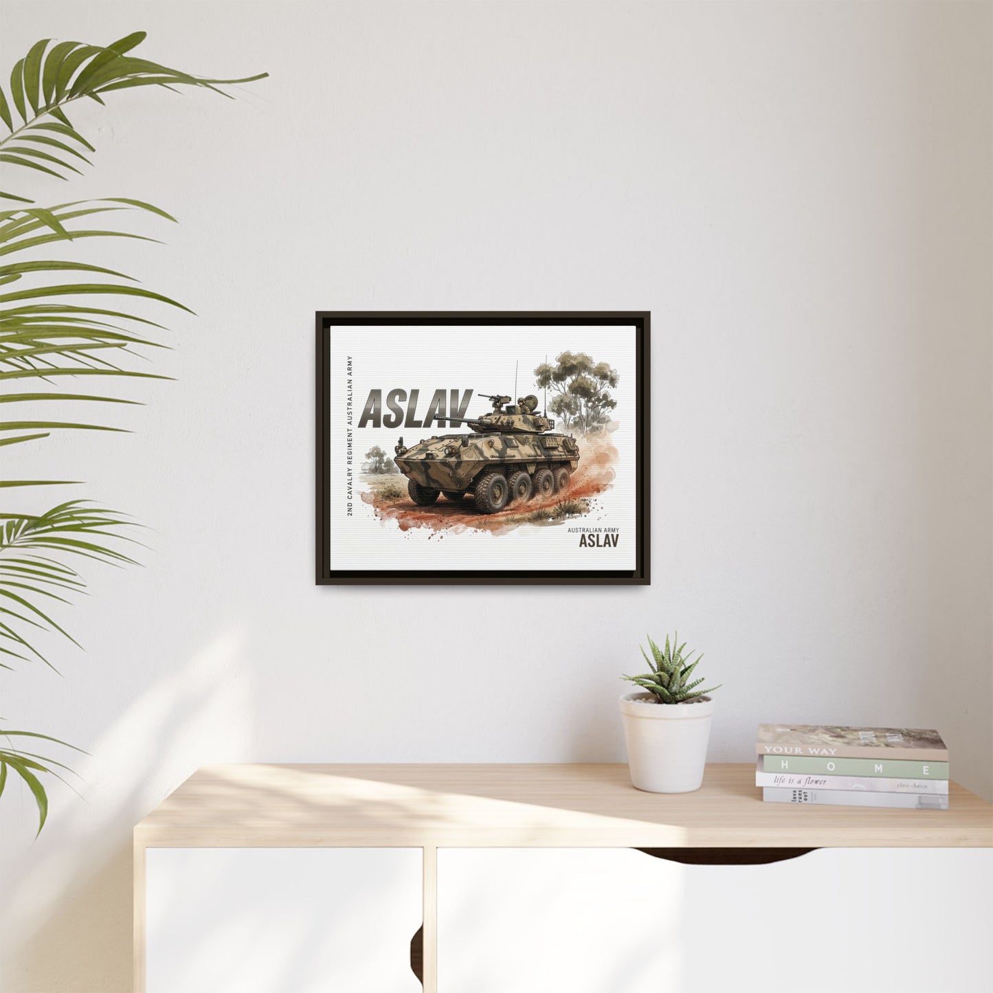ASLAV Armored Vehicle Matte Canvas Framed Print — Australian Army Military Art
