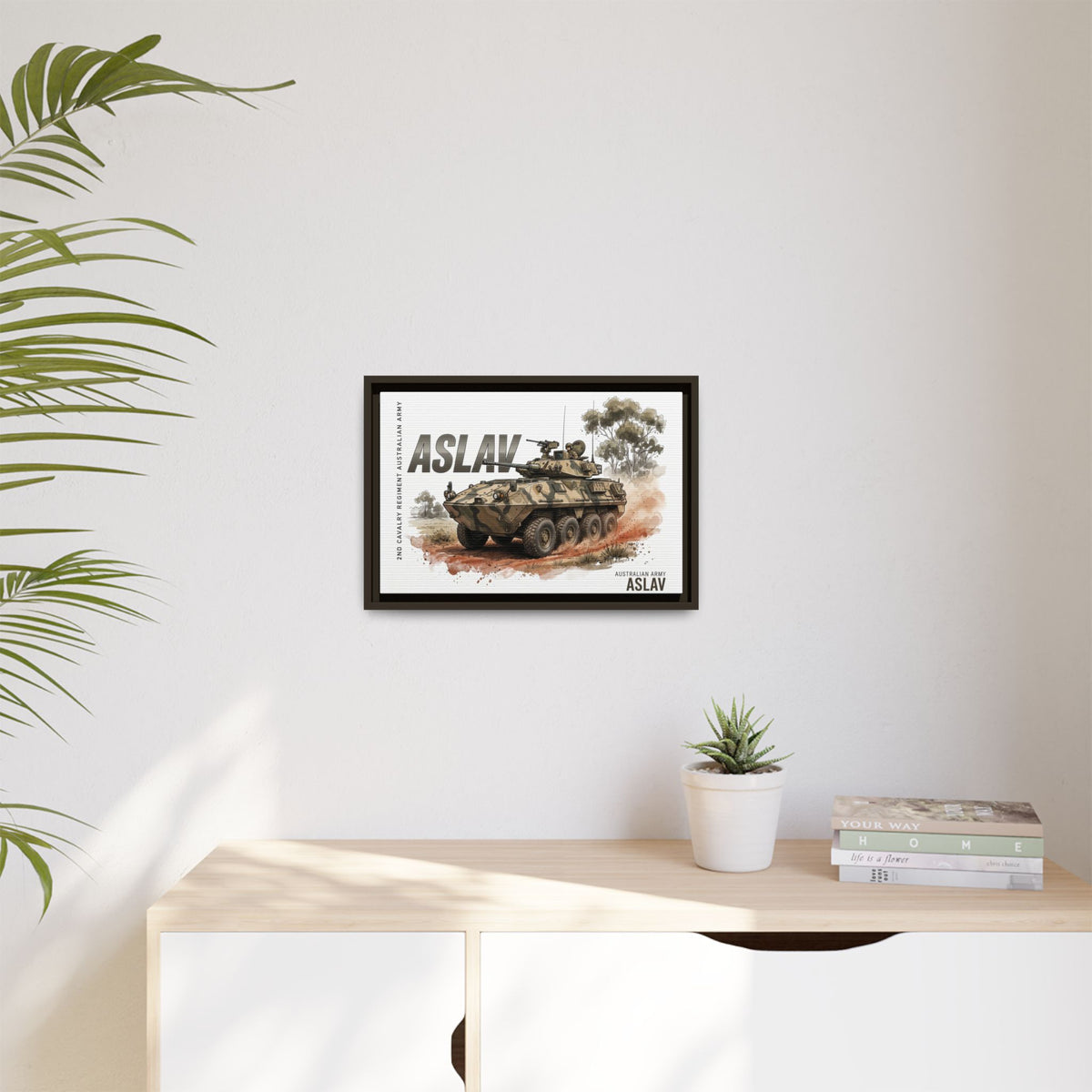 ASLAV Armored Vehicle Matte Canvas Framed Print — Australian Army Military Art