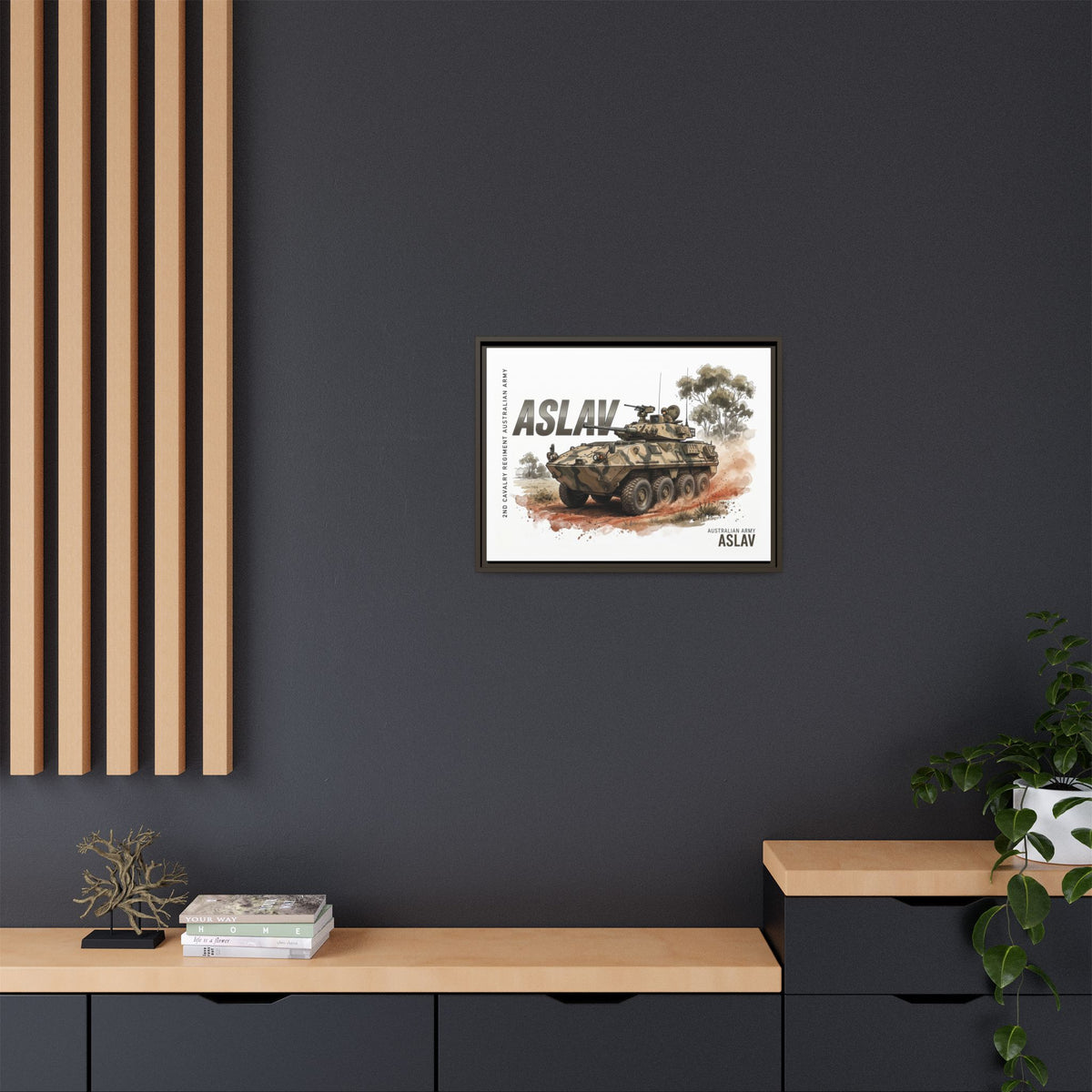 ASLAV Armored Vehicle Matte Canvas Framed Print — Australian Army Military Art
