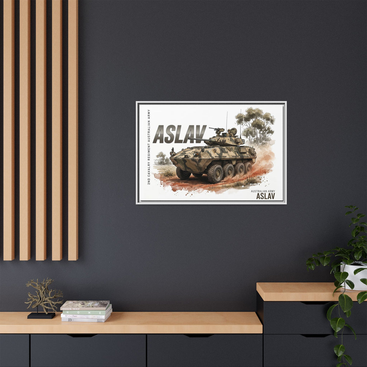ASLAV Armored Vehicle Matte Canvas Framed Print — Australian Army Military Art