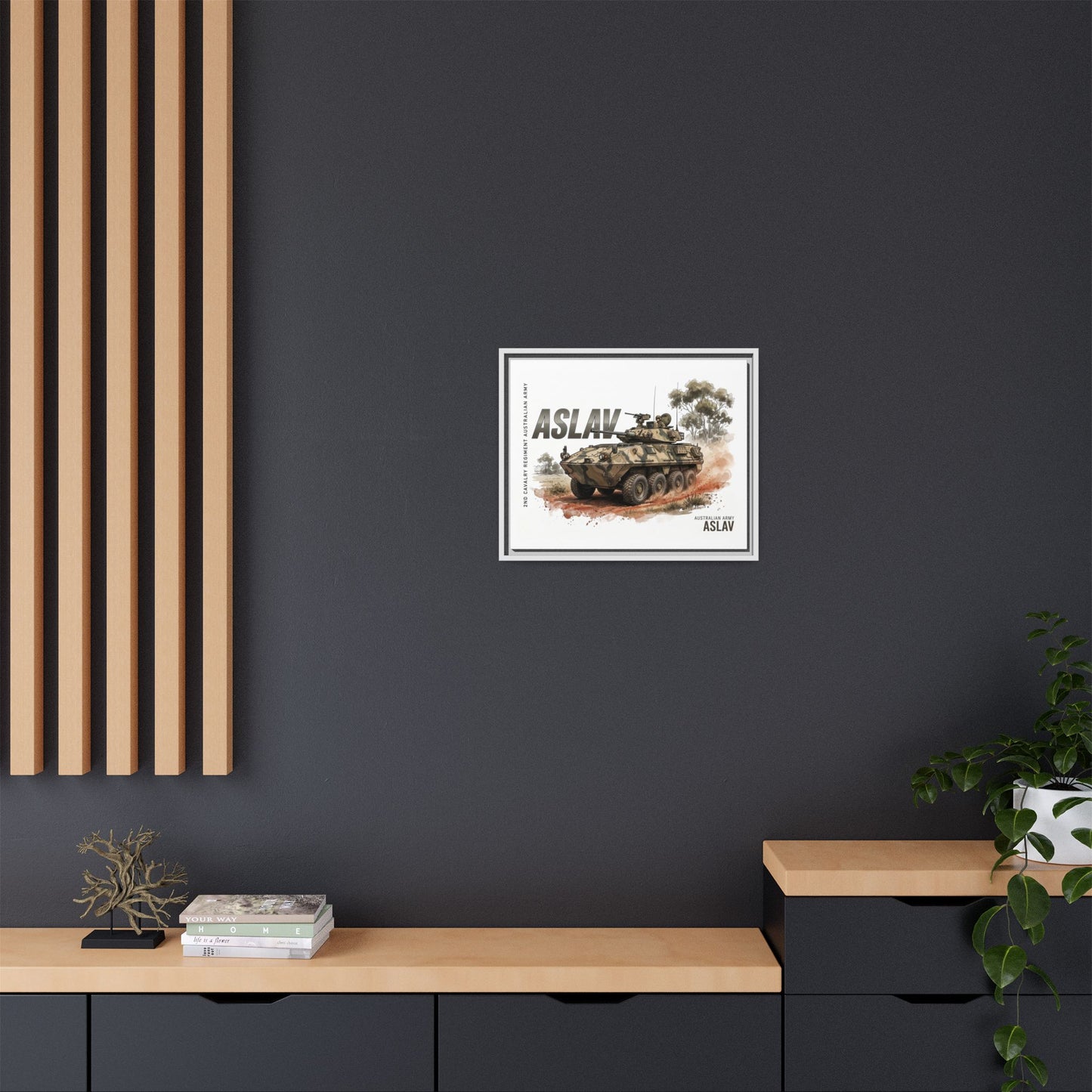 ASLAV Armored Vehicle Matte Canvas Framed Print — Australian Army Military Art