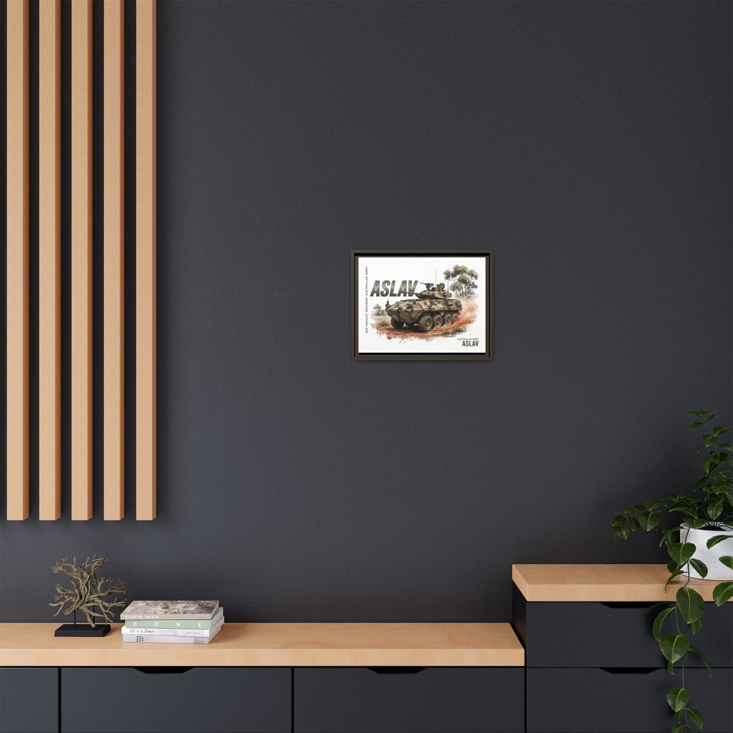 ASLAV Armored Vehicle Matte Canvas Framed Print — Australian Army Military Art