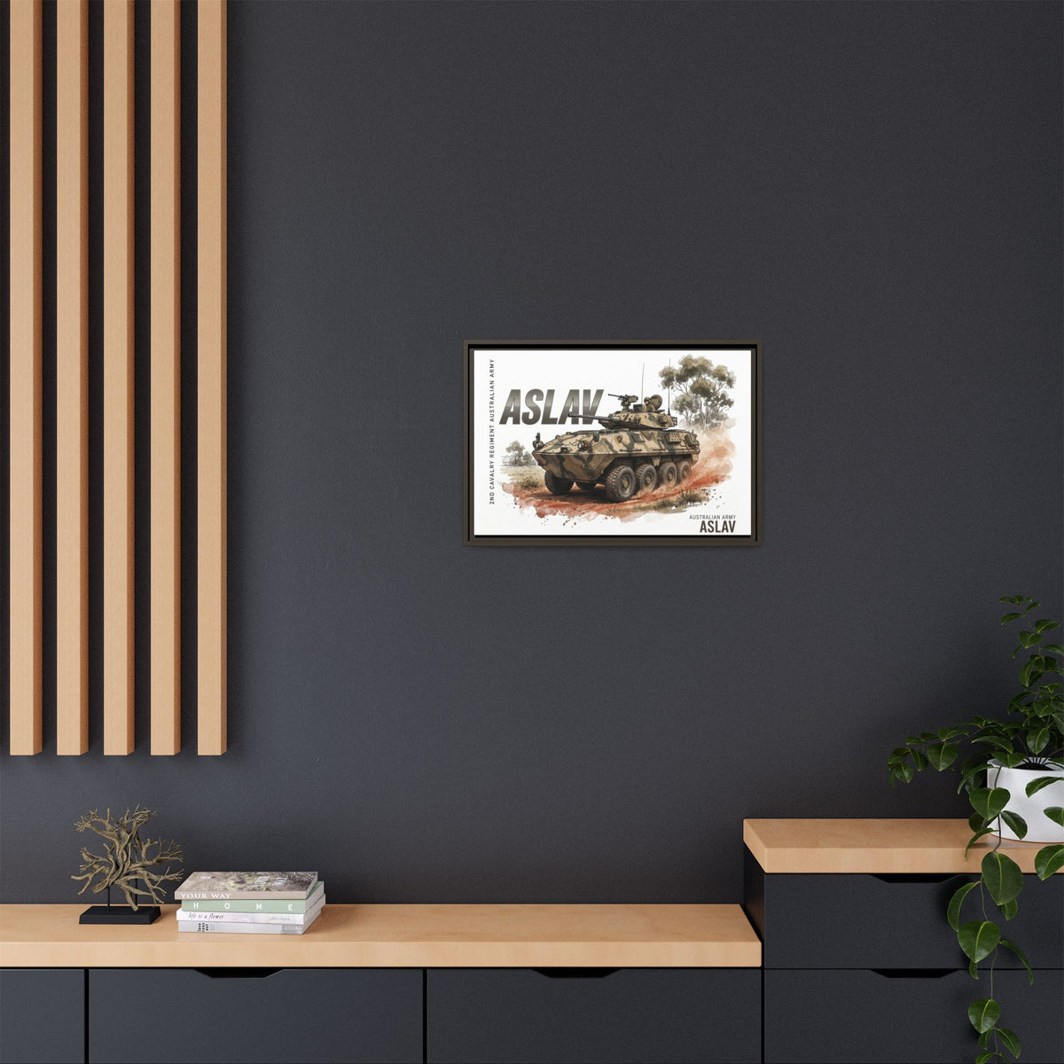 ASLAV Armored Vehicle Matte Canvas Framed Print — Australian Army Military Art
