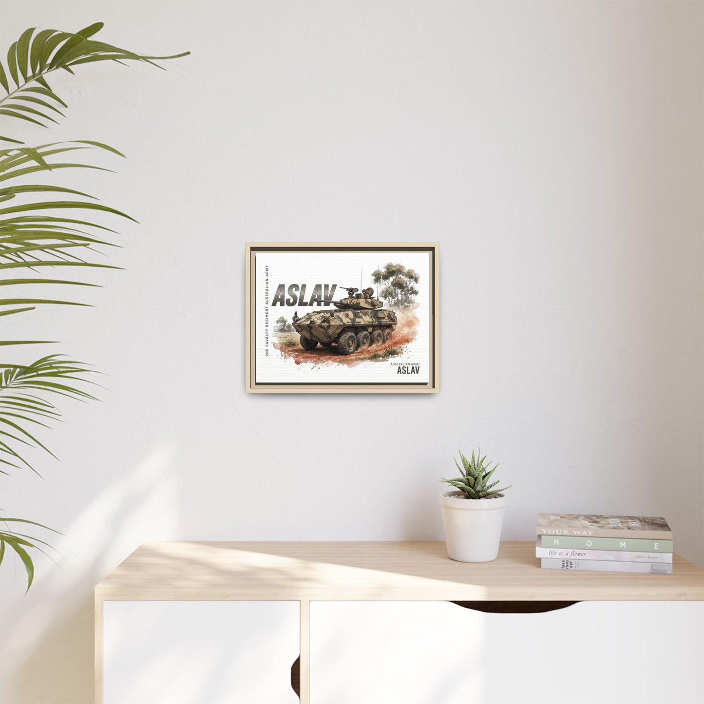 ASLAV Armored Vehicle Matte Canvas Framed Print — Australian Army Military Art