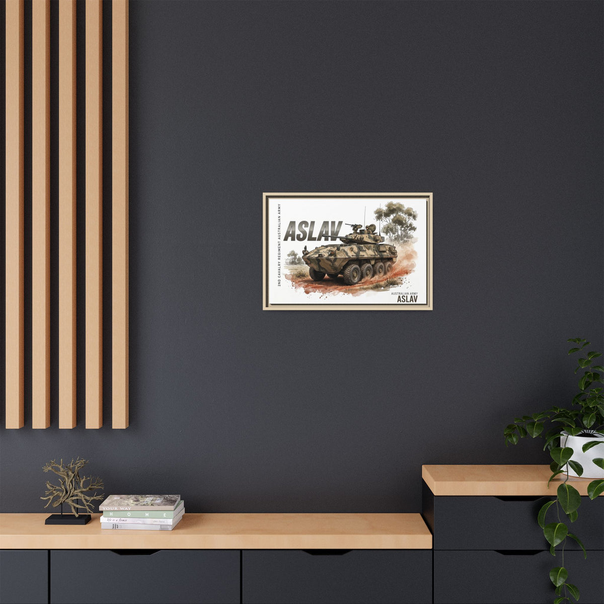 ASLAV Armored Vehicle Matte Canvas Framed Print — Australian Army Military Art