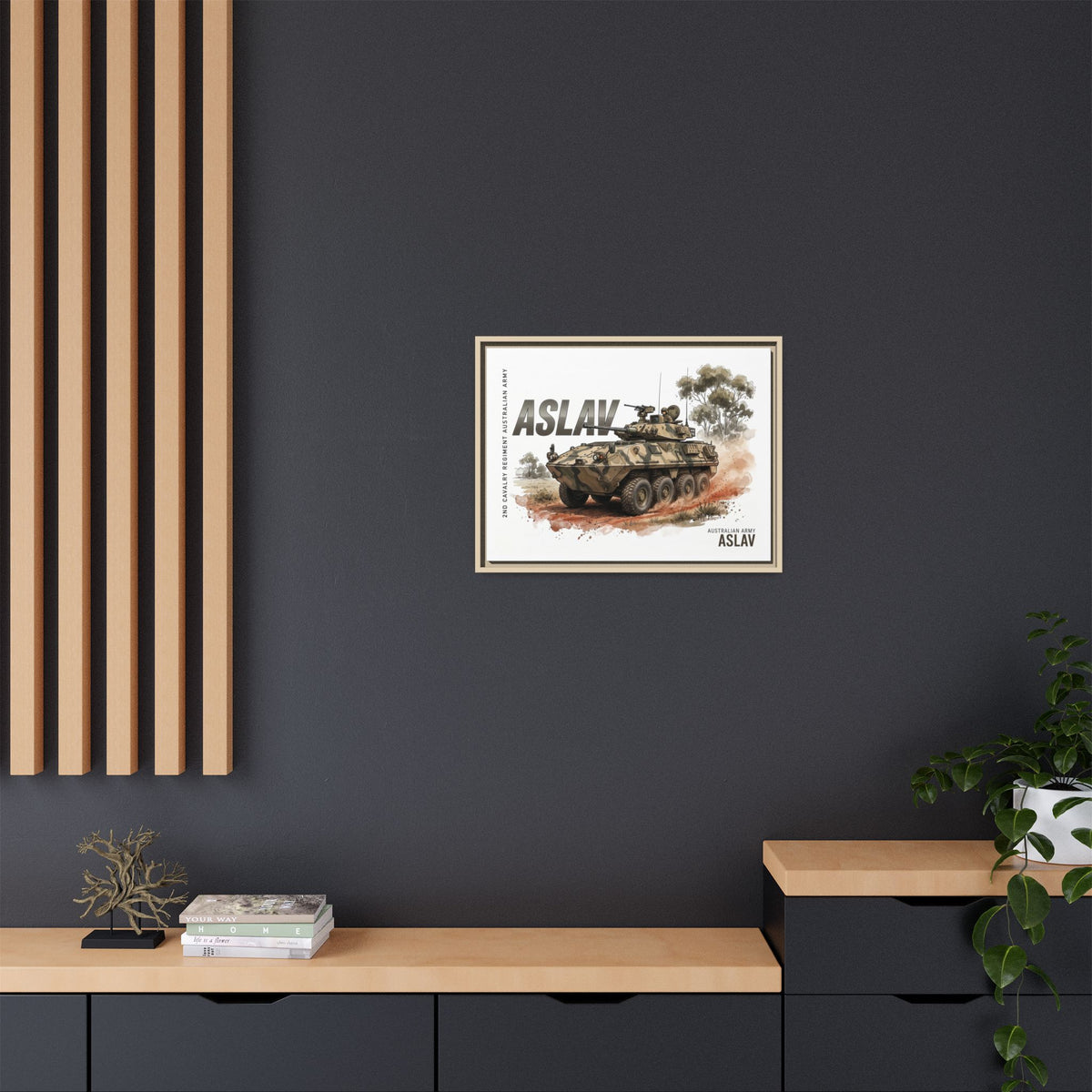 ASLAV Armored Vehicle Matte Canvas Framed Print — Australian Army Military Art