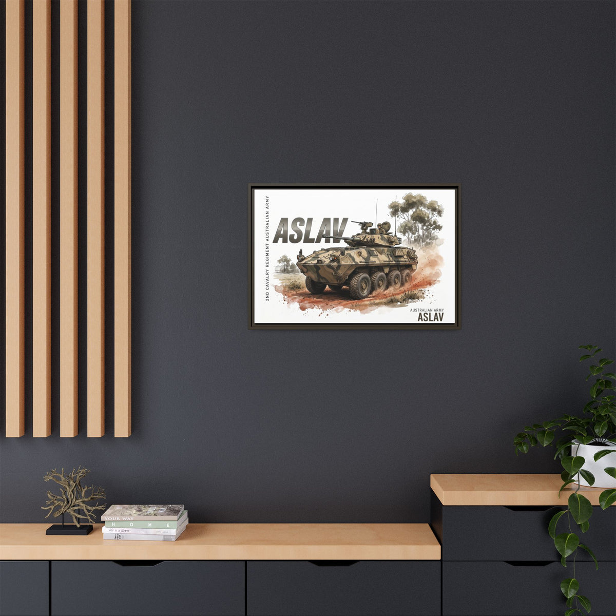 ASLAV Armored Vehicle Matte Canvas Framed Print — Australian Army Military Art