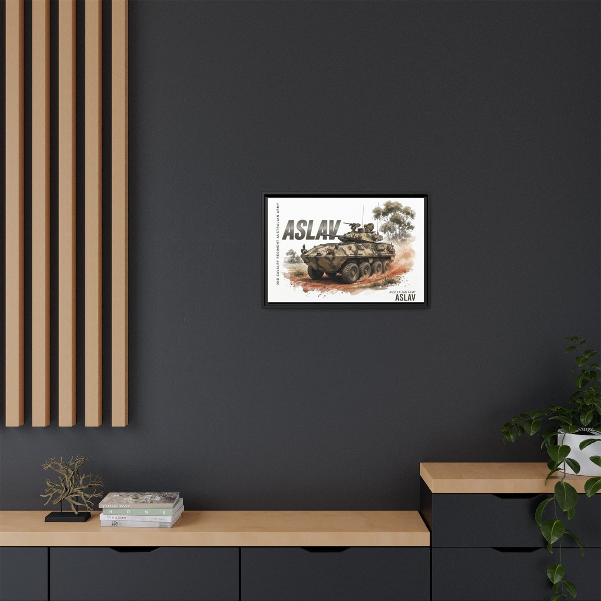 ASLAV Armored Vehicle Matte Canvas Framed Print — Australian Army Military Art
