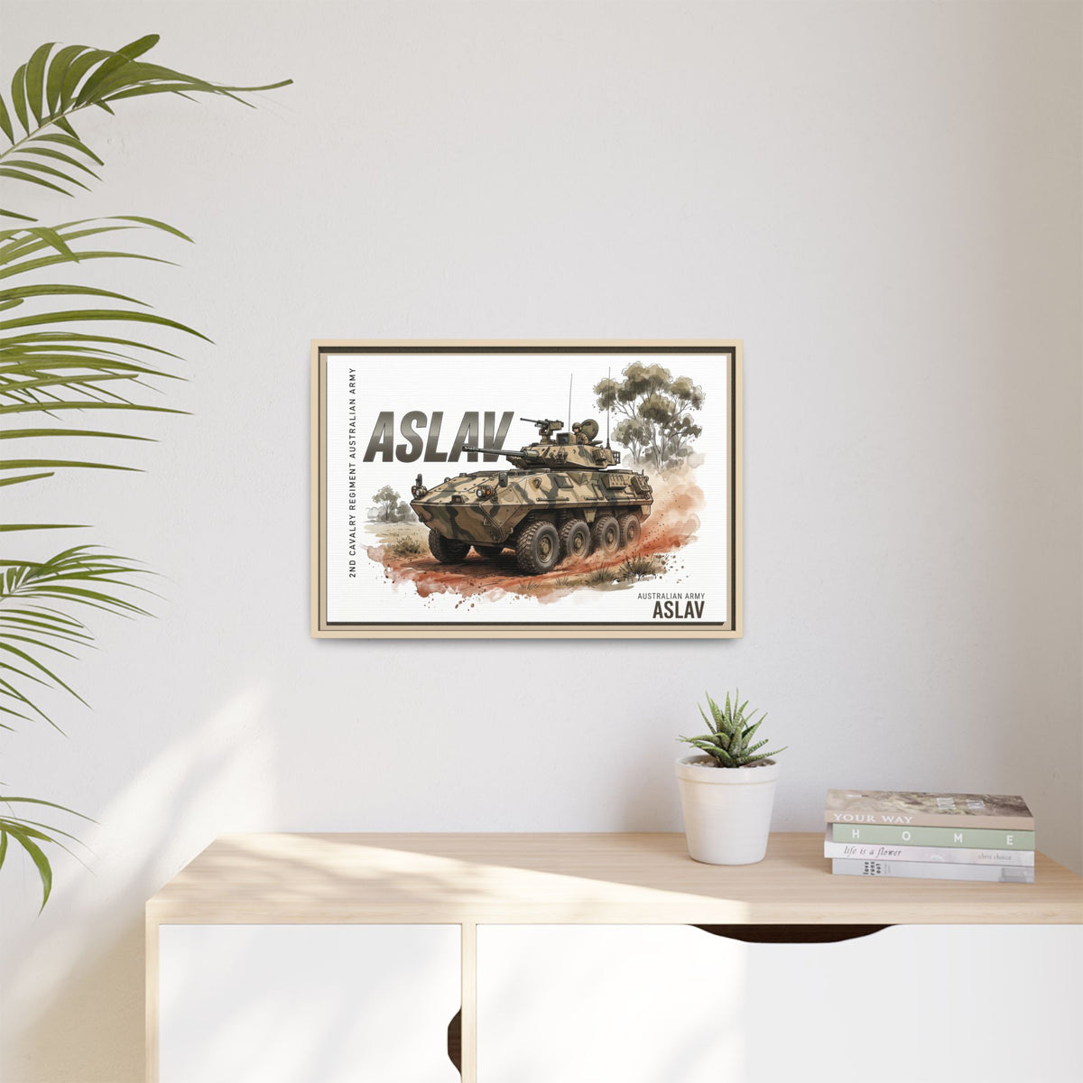 ASLAV Armored Vehicle Matte Canvas Framed Print — Australian Army Military Art
