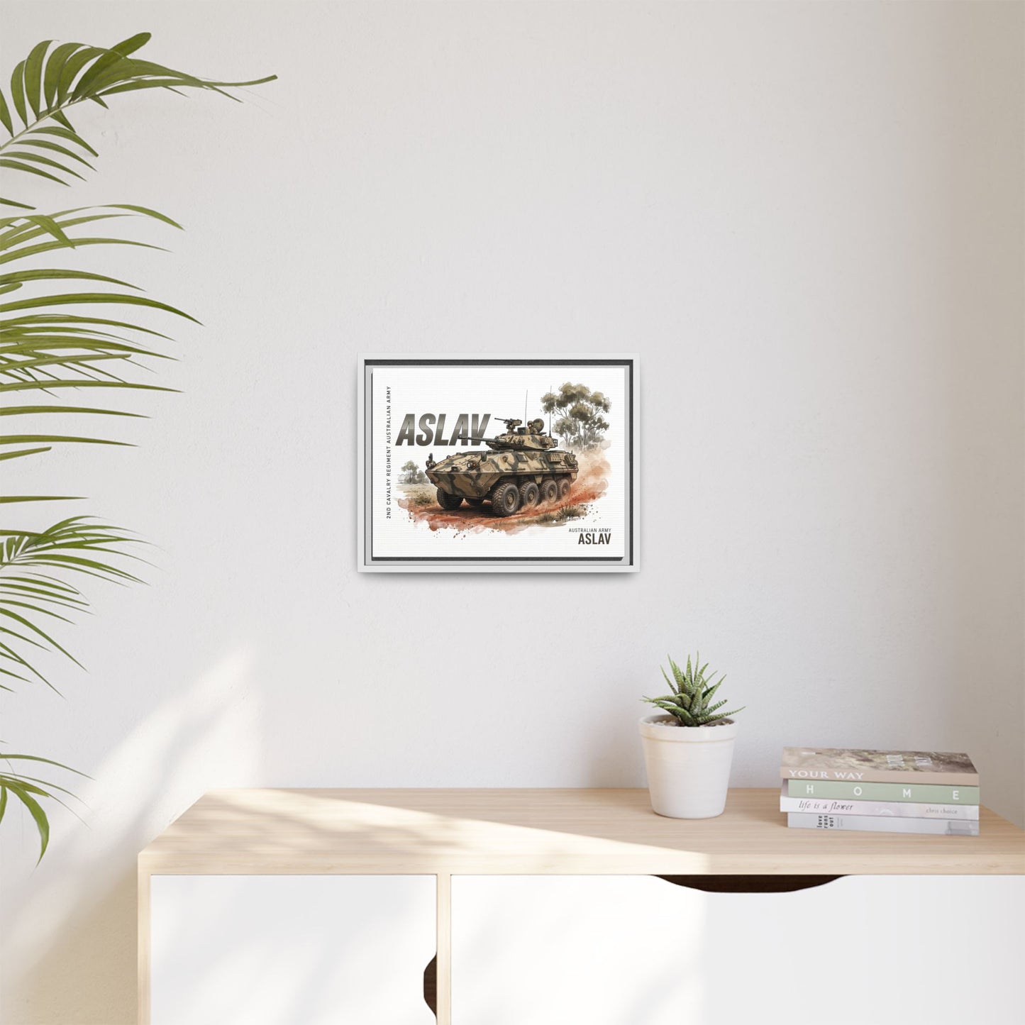 ASLAV Armored Vehicle Matte Canvas Framed Print — Australian Army Military Art