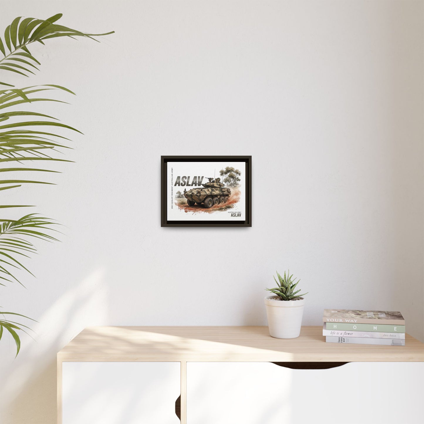 ASLAV Armored Vehicle Matte Canvas Framed Print — Australian Army Military Art